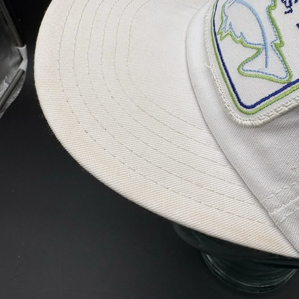 Vintage Great Pacific Seafoods Inc White Snapback Hat Patch Made in USA One Size